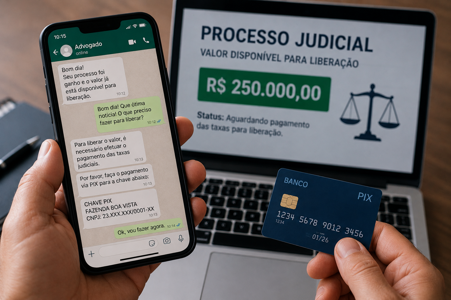 Família perde R$ 250 mil ao cair no golpe do falso advogado durante negociação de processo judicial
