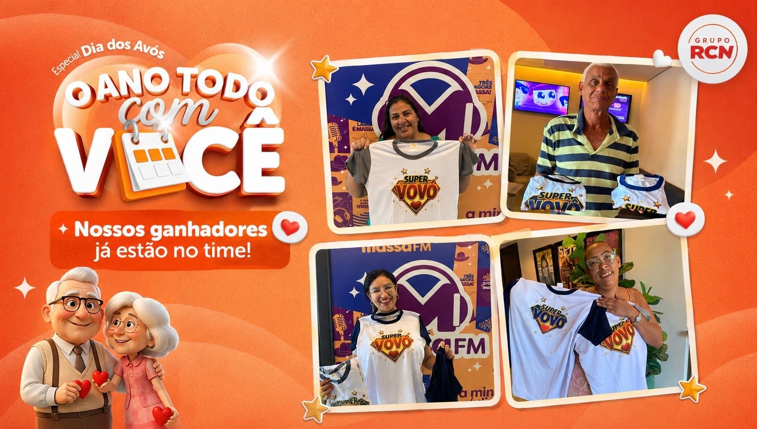 Dia dos Avós: promoção do Grupo RCN distribui kits exclusivos aos ganhadores
